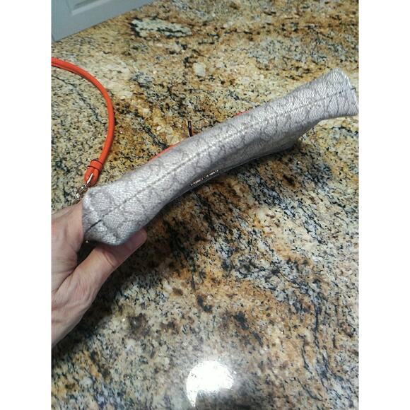 Calvin Klein Crossbody Monogram Logo Women’s Crossbody Bag Beige & Orange EUC - Picture 8 of 14